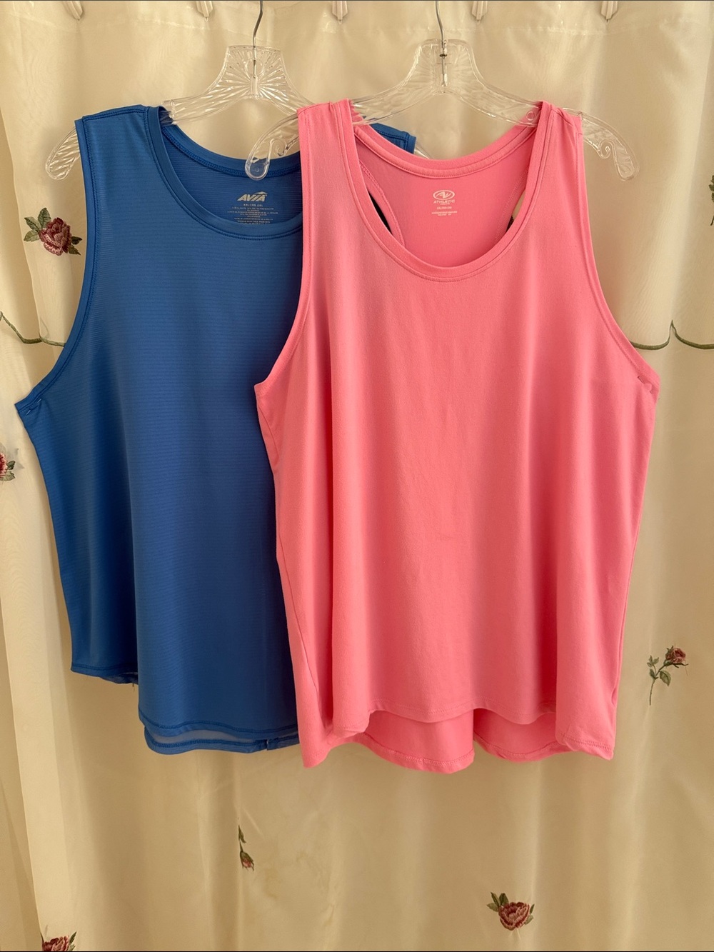 Pink and Blue Active Wear Sleeveless Tank Tops